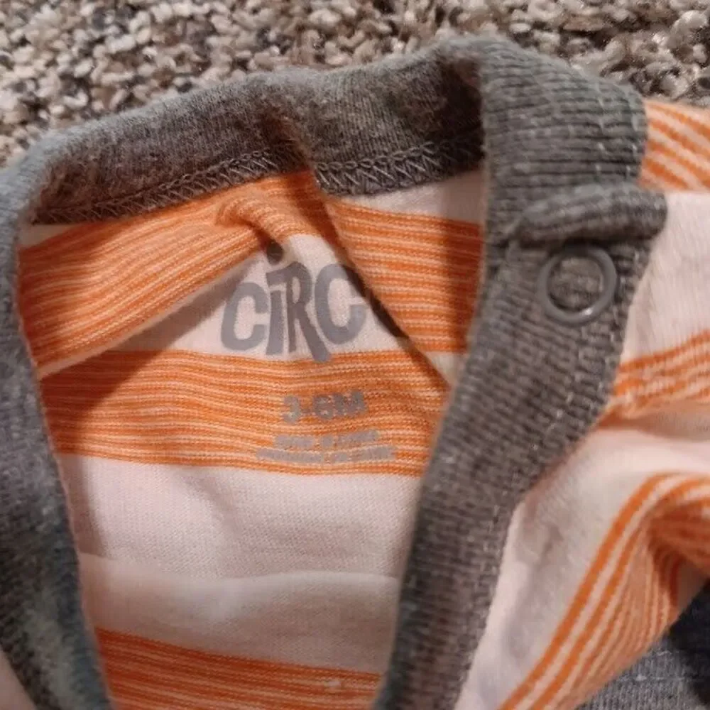 Circo Long Sleeve One Piece 3-6M, 100% Cotton Orange Striped
